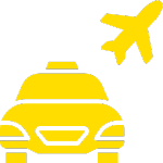 Taxi und Flugzeug